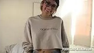 Casting mit aubrey Luna beim pov Blowjob